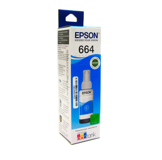 Botella de Tinta Epson T664 Cyan 70ml para Impresora L200 L355 L375 L555