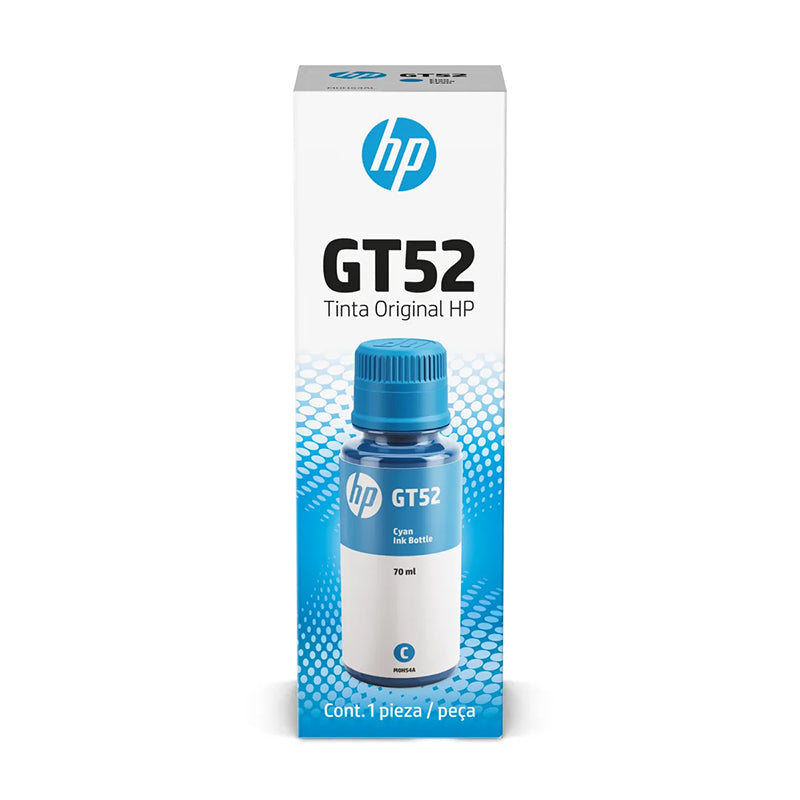 Botella de Tinta HP GT52 M0H54AL Cian 70ml para DeskJet GT Ink Tank y Smart Tank