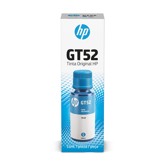 Botella de Tinta HP GT52 M0H54AL Cian 70ml para DeskJet GT Ink Tank y Smart Tank