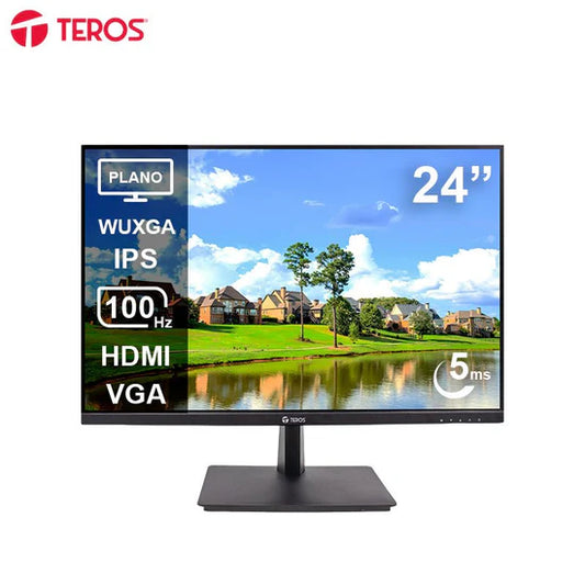 MONITOR TEROS LED PLANO TE-2420CS 24" WUXGA IPS 100HZ 5MS HDMI VGA NEGRO