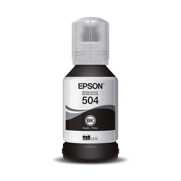 Botella de Tinta Epson T504120-AL Negra Original para Impresoras EcoTank