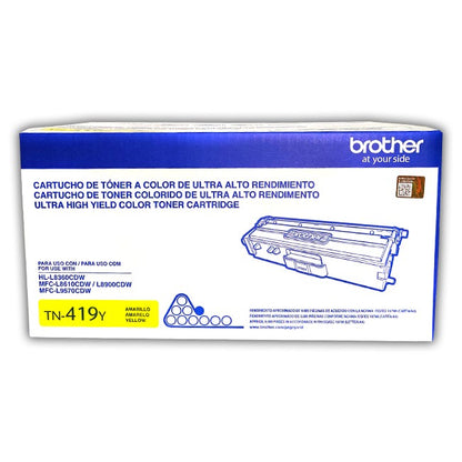 Tóner Brother TN-419Y Amarillo Original 9000 Páginas para MFC-L8900CDW