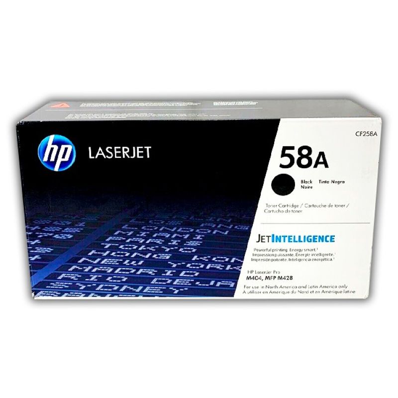 Tóner HP 58A Negro Original CF258A para LaserJet Pro M404 M428