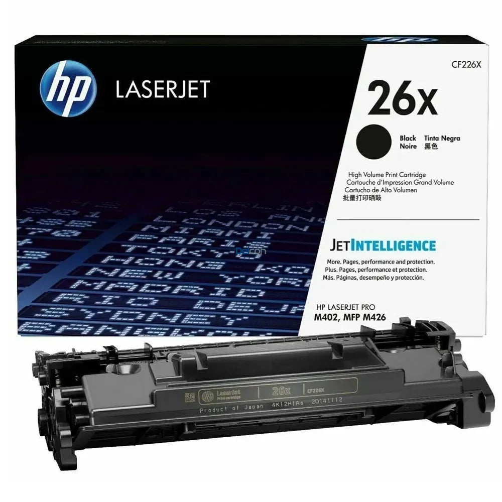 Tóner HP 26X Negro Original Alto Rendimiento CF226X para LaserJet Pro M402 M426