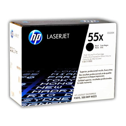 Tóner HP 55X Negro Original Alto Rendimiento CE255X para LaserJet Enterprise M525