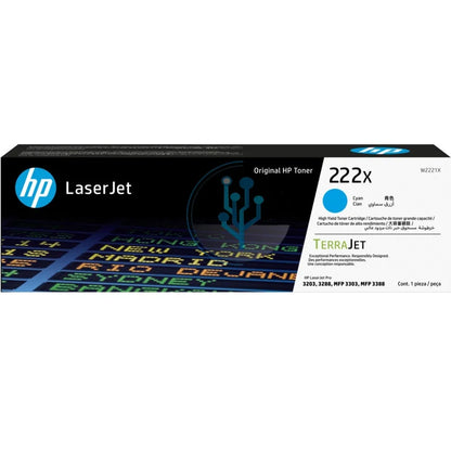 Tóner HP 222X Cian Original W2221X Alto Rendimiento LaserJet