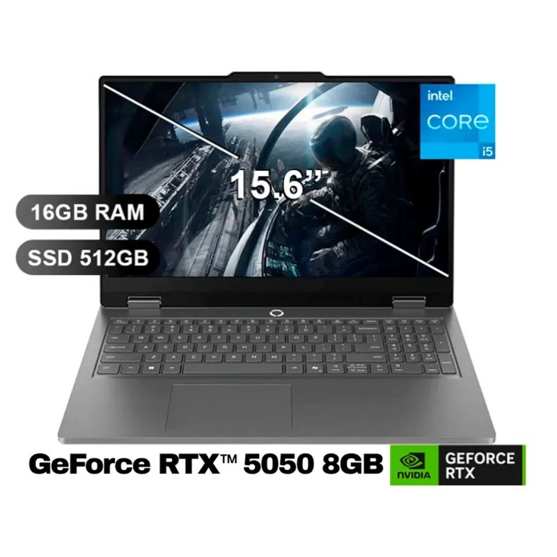 Laptop Lenovo LOQ Essential 15IRX11 15.6" Core i5-13450HX 16GB RAM 512GB SSD RTX 5050 8GB FreeDOS