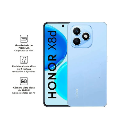 Celular Honor X8D 8GB RAM 256GB 4G LTE 6.77" AMOLED 120Hz Light Blue Dual SIM
