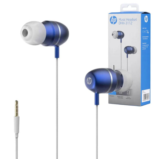AUDIFONOS IN-EAR HP DHH-3112 CON MICROFONO Y CONTROL DE VOLUMEN AZUL
