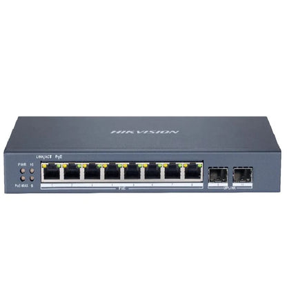 Hikvision DS-3E1510P-EI V2 Switch Smart PoE Gigabit 8 Puertos + 2 Uplink 110W