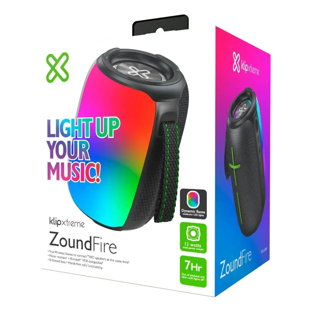 Parlante Portátil Klip Xtreme KBS-250BK Bluetooth 12W TWS LED Negro