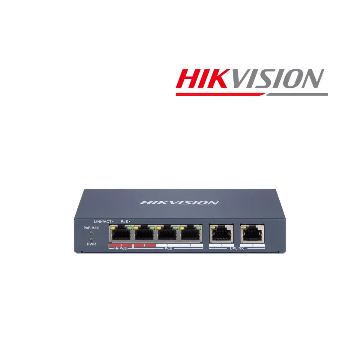 Switch Hikvision DS-3E1106P-EI/M 4 Puertos PoE+ Fast Ethernet Smart