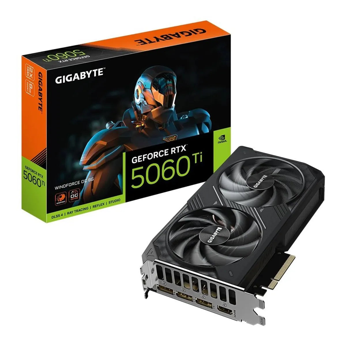 Tarjeta de Video Gigabyte GeForce RTX 5060 Ti WINDFORCE OC 8G 8GB GDDR7 PCIe 5.0