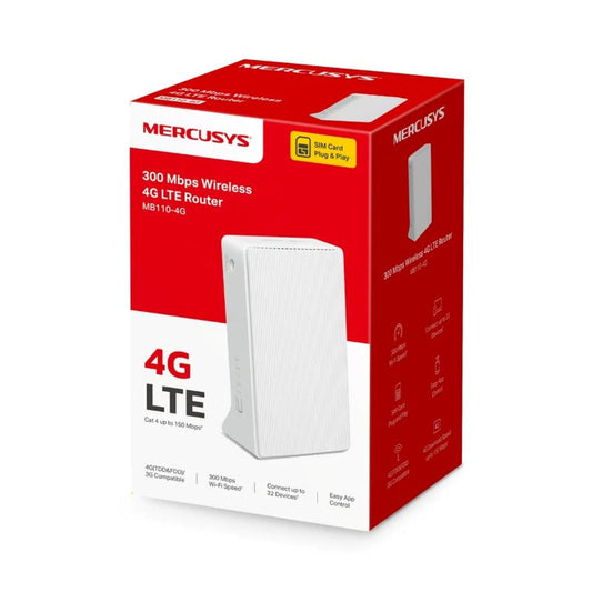 Router 4G LTE Mercusys MB110-4G V1 Wi-Fi N 300 Mbps 2.4GHz SIM Card