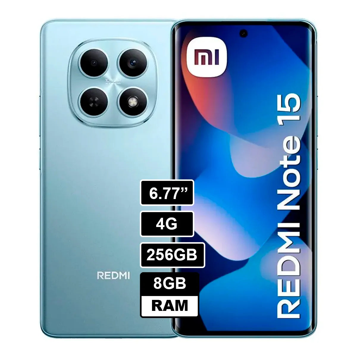 Celular Xiaomi Redmi Note 15 8GB RAM 256GB 4G LTE AMOLED 6.77” Azul Glaciar