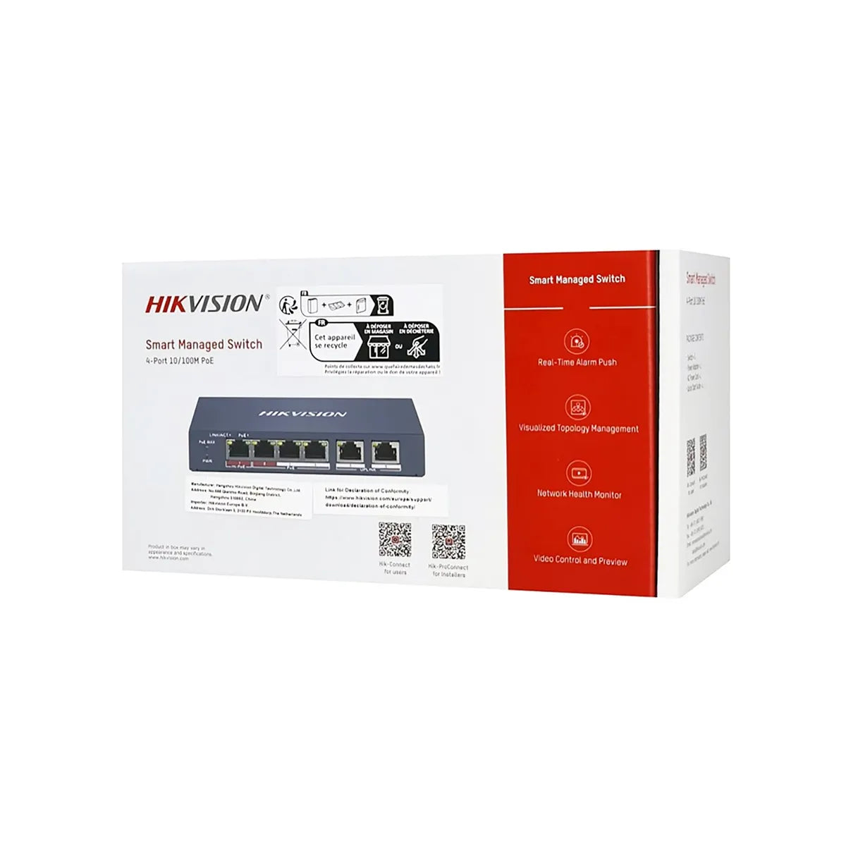 Switch Hikvision DS-3E1106P-EI/M 4 Puertos PoE+ Fast Ethernet Smart