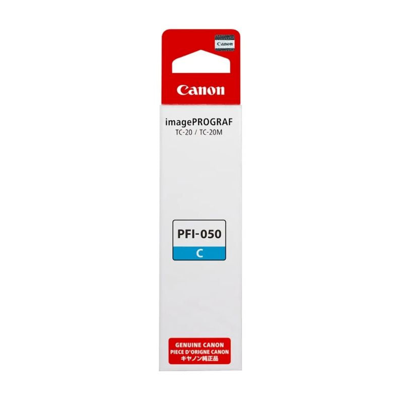 Cartucho de Tinta Canon PFI-050 Cian Original 70ml Pigmentada para imagePROGRAF TC-20 TC-20M