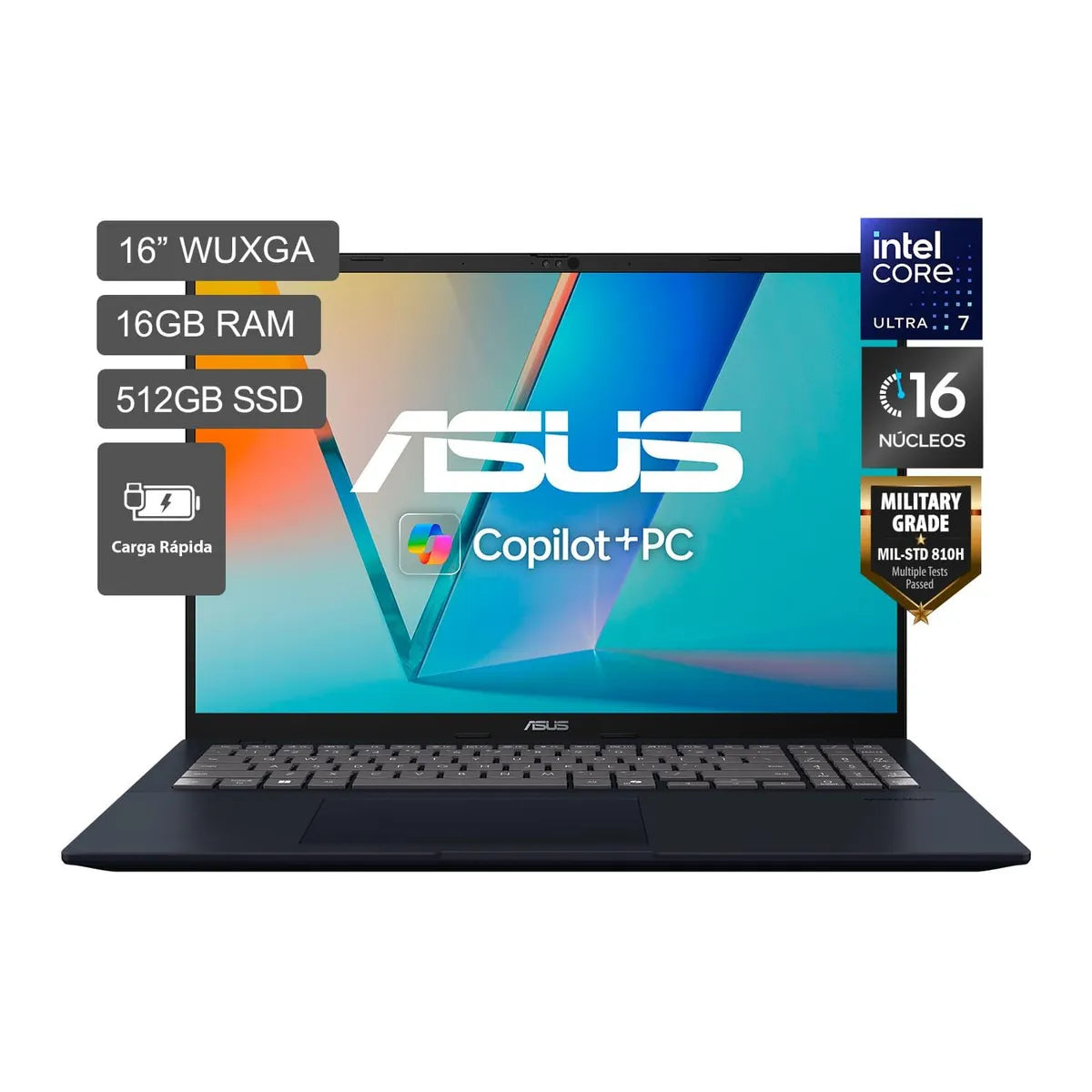 Laptop ASUS Vivobook 16 X1607CA 16" WUXGA IPS Core Ultra 5 225H 16GB DDR5 512GB SSD Windows 11