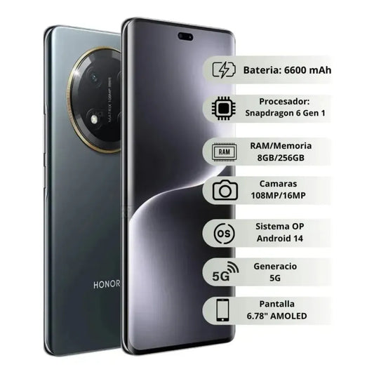 Celular Honor X9C 8GB RAM 256GB Snapdragon 6 Gen 1 5G Dual SIM 6.78” Black