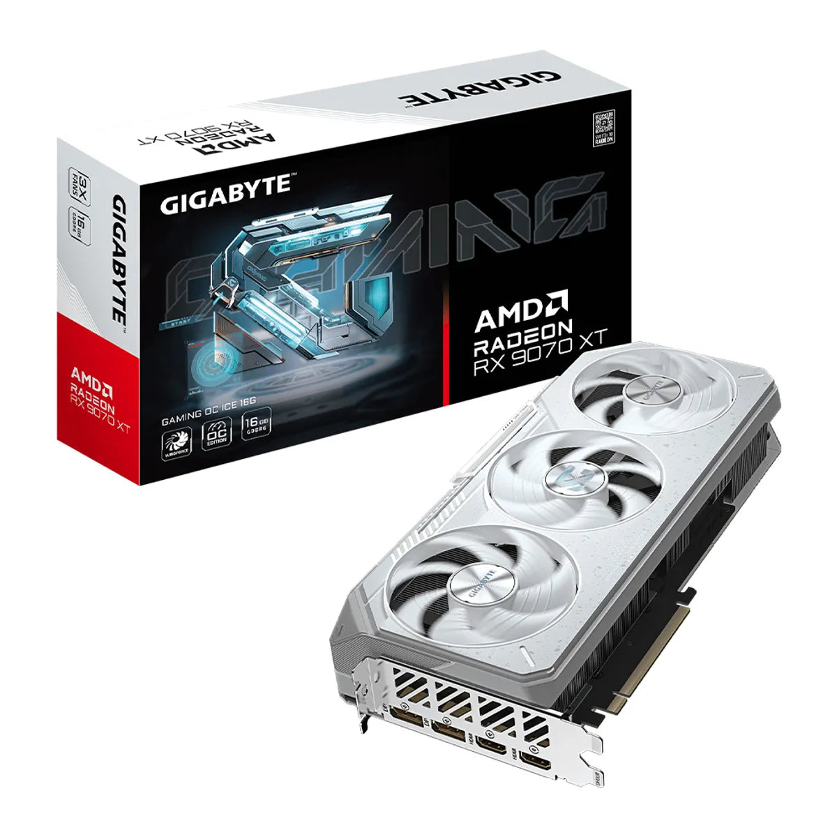 Tarjeta de Video GIGABYTE Radeon RX 9070 XT GAMING OC ICE 16G GDDR6 PCIe 5.0