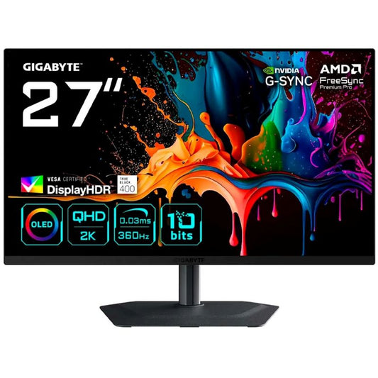 Monitor Gamer Gigabyte MO27Q3 27" QD-OLED QHD 360Hz 0.03ms DisplayHDR True Black 400