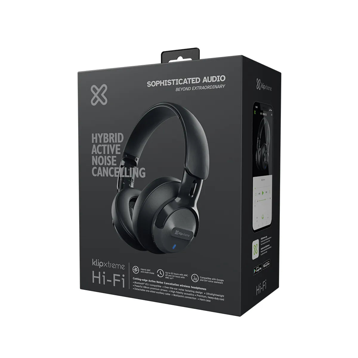 Audífonos Klip Xtreme KNH-750GR Bluetooth 5.1 ANC Gris 44 Horas