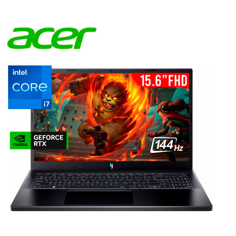 LAPTOP GAMER ACER NITRO V15 ANV15-51-7353 I7-13620H 16GB DDR5 512GB SSD T. VIDEO RTX 3050 6GB WINDOWS 11