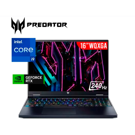 LAPTOP GAMER ACER PH16-71-93FR I9-13900HX 16GB 1TB SSD T. VIDEO RTX 4080 12GB 16 WQXGA 240HZ WINDOWS 11